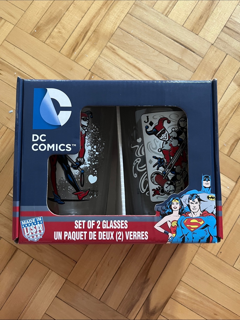 DC Comics Harley Quinn Glasses Set – Black, Red, White